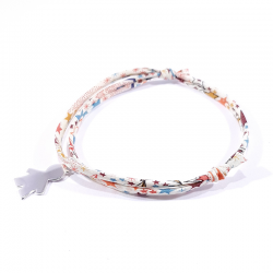 bracelet multicolore et pendentif silhouette petit garçon en argent 925