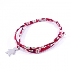 bracelet rouge et pendentif petit garçon en argent 925