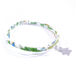 bracelet liberty fleurs de capucine et silhouette petit garçon en argent 925