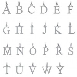 Pendentif lettres de l'alphabet écriture bâton droite en argent