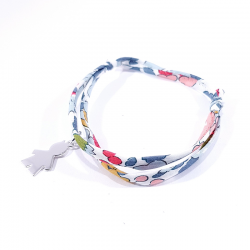 bracelet liberty fleurs et silhouette petit garçon en argent 925