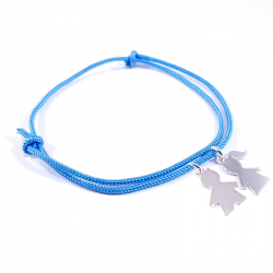 bracelet cordon bleu et 2 personnages