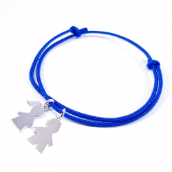 bracelet cordon bleu royal et 2 personnages en argent