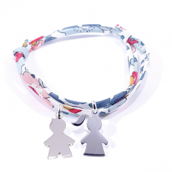 bracelet liberty fleurs  avec 2 personnage en argent 925