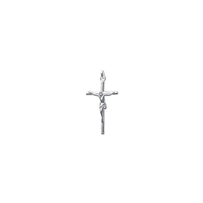 Croix avec christ grand modèle en argent