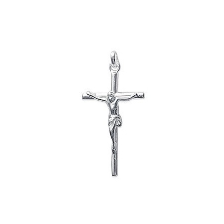 Croix avec christ grand modèle en argent