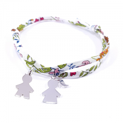 bracelet liberty fleurs de grenade avec 2 personnage en argent 925