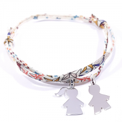 bracelet liberty multicolore étoiles avec 2 personnage en argent 925