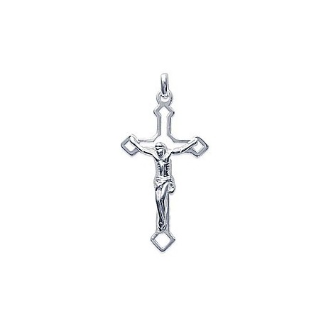 Croix ajourée avec christ en argent