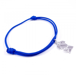 bracelet cordon bleu et pendentif argent maillot de foot