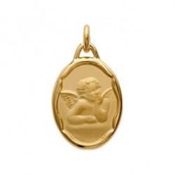 médaille ange en plaqué or forme ovale