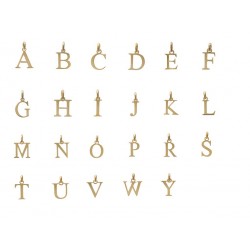 Pendentif  lettres alphabet initiale écriture bâton Plaqué Or