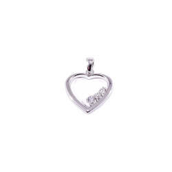 pendentif cœur ajouré avec 3 oxydes de zirconium