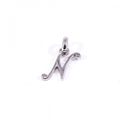 pendentif argent lettre anglaise N