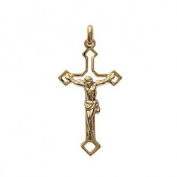 Croix ajourée avec christ plaqué or