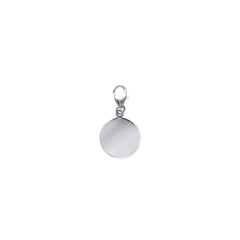 Pendentif charm rond petit modèle argent 925 à personnaliser