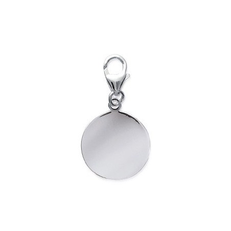 Pendentif charm rond petit modèle argent 925 à personnaliser