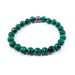 bracelet perles en pierre de malachite