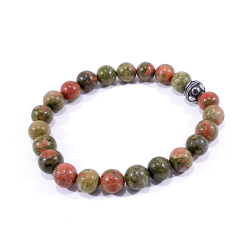 Bracelet perles pierre naturelle d'unakite