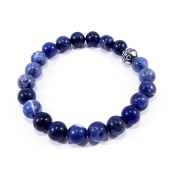 bracelet en perle de pierre bleu