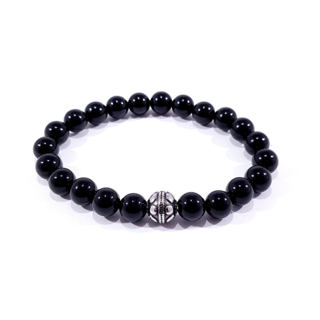 bracelet en pierre naturelle d'agate noire