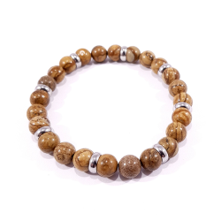 bracelet en pierre de jaspe marron