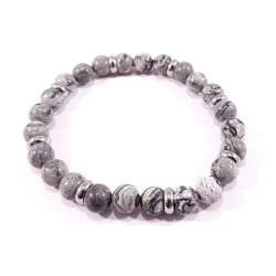 bracelet jaspe gris