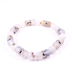 bracelet en pierre naturelle d'onyx blanc