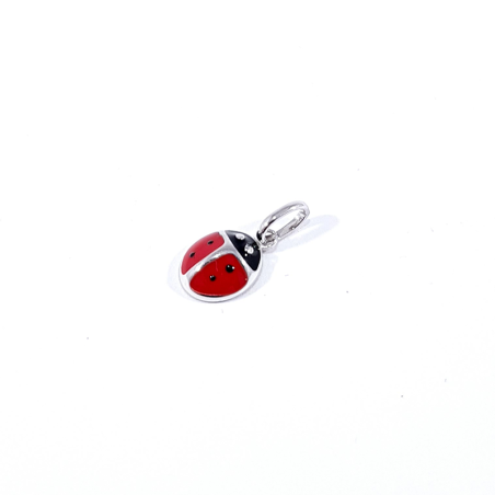 pendentif coccinelle en argent et laque de couleur