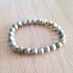 bracelet perle en jaspe bumble bee