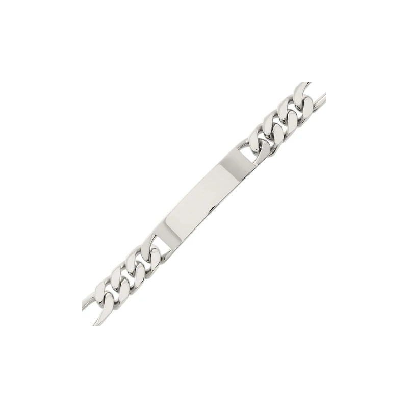 Gourmette identité maille alternée argent 925 22 cm long