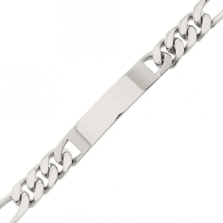 Gourmette identité maille alternée argent 925 22 cm long