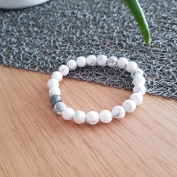 Bracelet pierre naturelle  blanc et gris