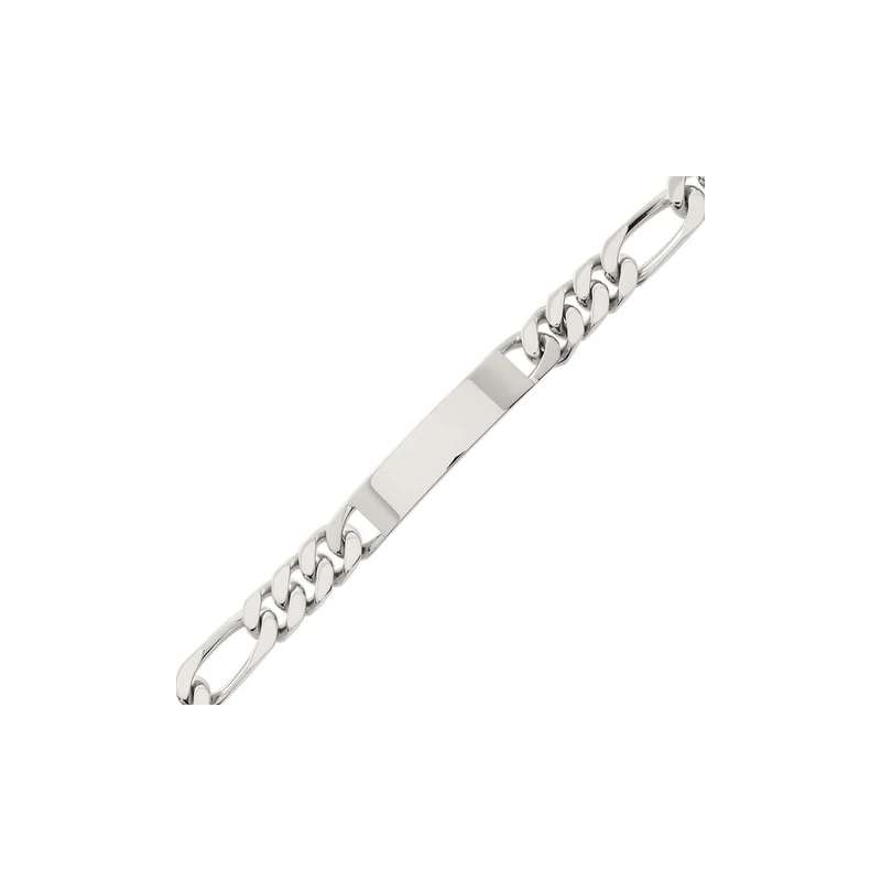 Gourmette identité maille alternée 1/3 argent 925 8mm