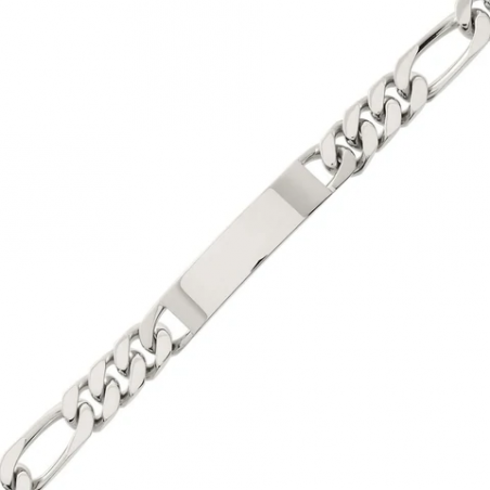 Gourmette identité maille alternée 1/3 argent 925 8mm