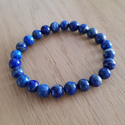 Bracelet bleu en perles  en lapis lazuli