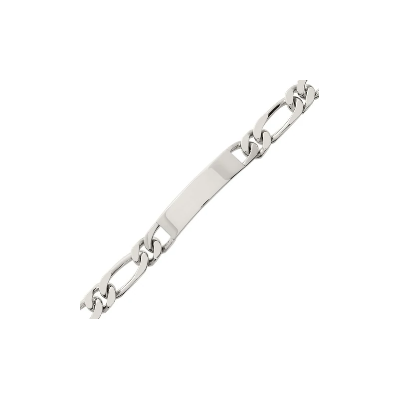 Gourmette identité maille alternée 1/1 en argent 925 8mm