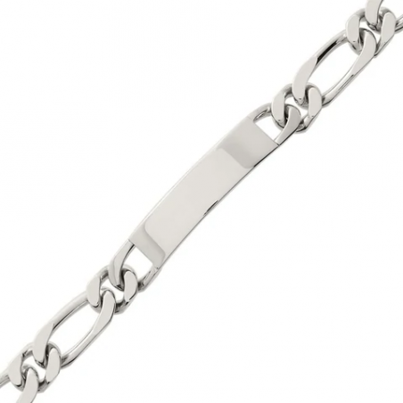 Gourmette identité maille alternée 1/1 en argent 925 8mm