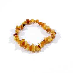 Bracelet marron jaune en  ambre style baroque