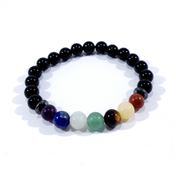 bracelet 7 chakras multicolore en pierre naturelle