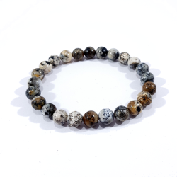 Bracelet multicolore en perles de  pierre naturelle en agate dendrite