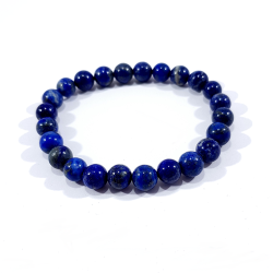 Bracelet bleu en perles de pierre  en lapis lazuli