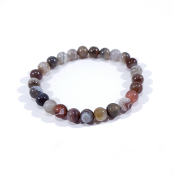 Bracelet multicolore en perles de  pierre naturelle en agate botswana