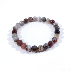 Bracelet en perles de  pierre naturelle en agate botswana