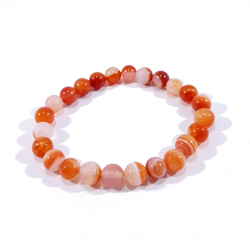 Bracelet orange en perle de pierre naturelle