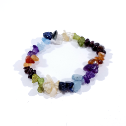 Bracelet élastique multicolore 7 chakras en pierres naturelles