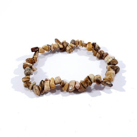 Bracelet marron beige baroque en pierre naturelle de jaspe paysage