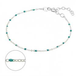bracelet argent 925 et perles turquoises