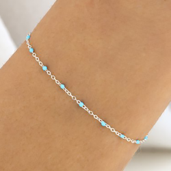 bracelet argent et résine turquoise