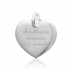 pendentif coeur en argent gravé